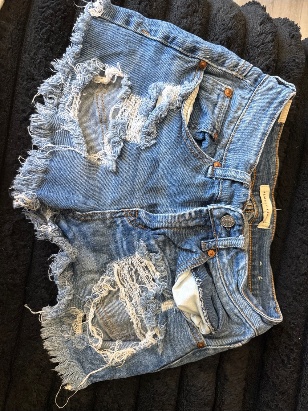 Almost Famous Light Blue Distressed Denim Shorts